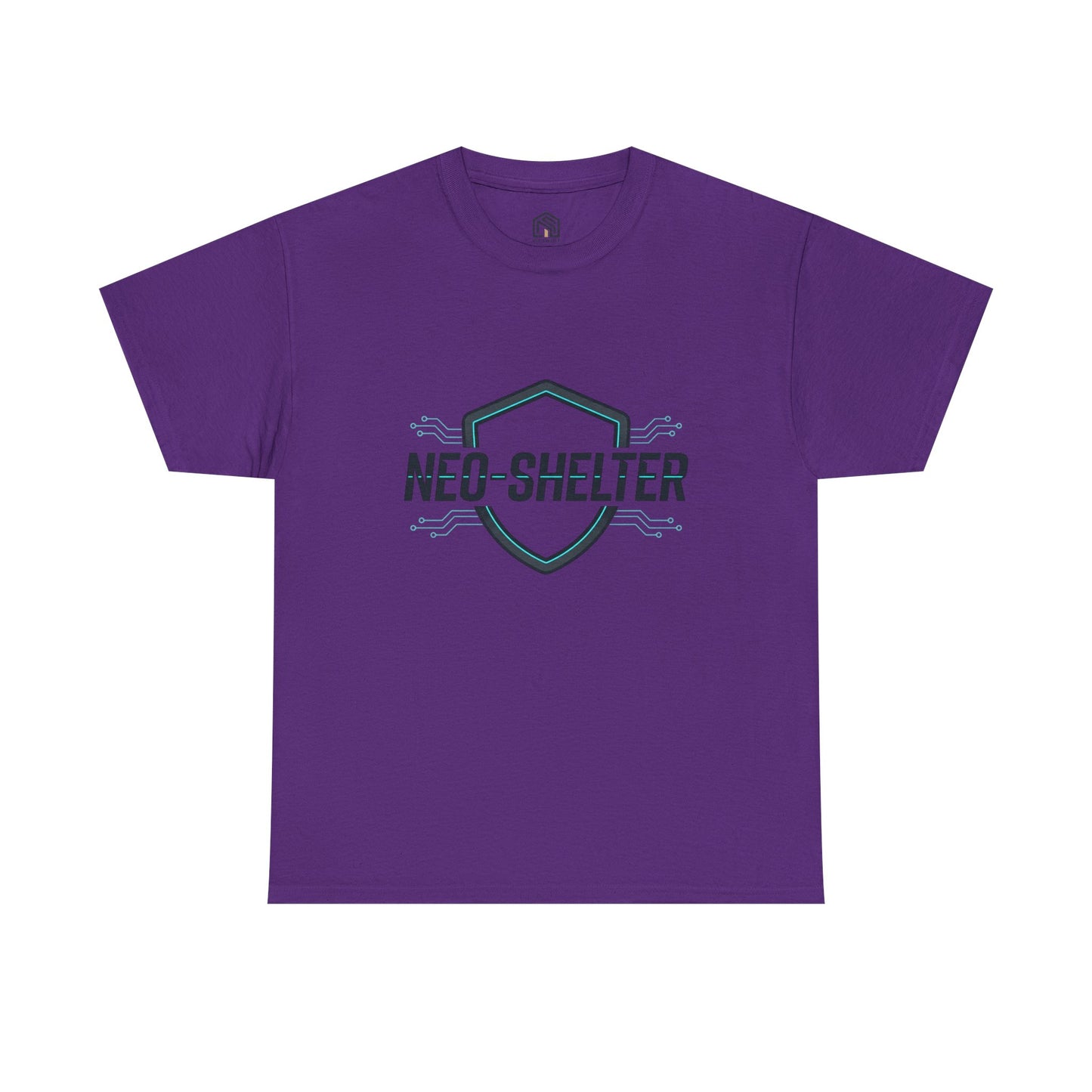 Neo-Shelter Shield Tee — Minimal Protective Logo T-Shirt