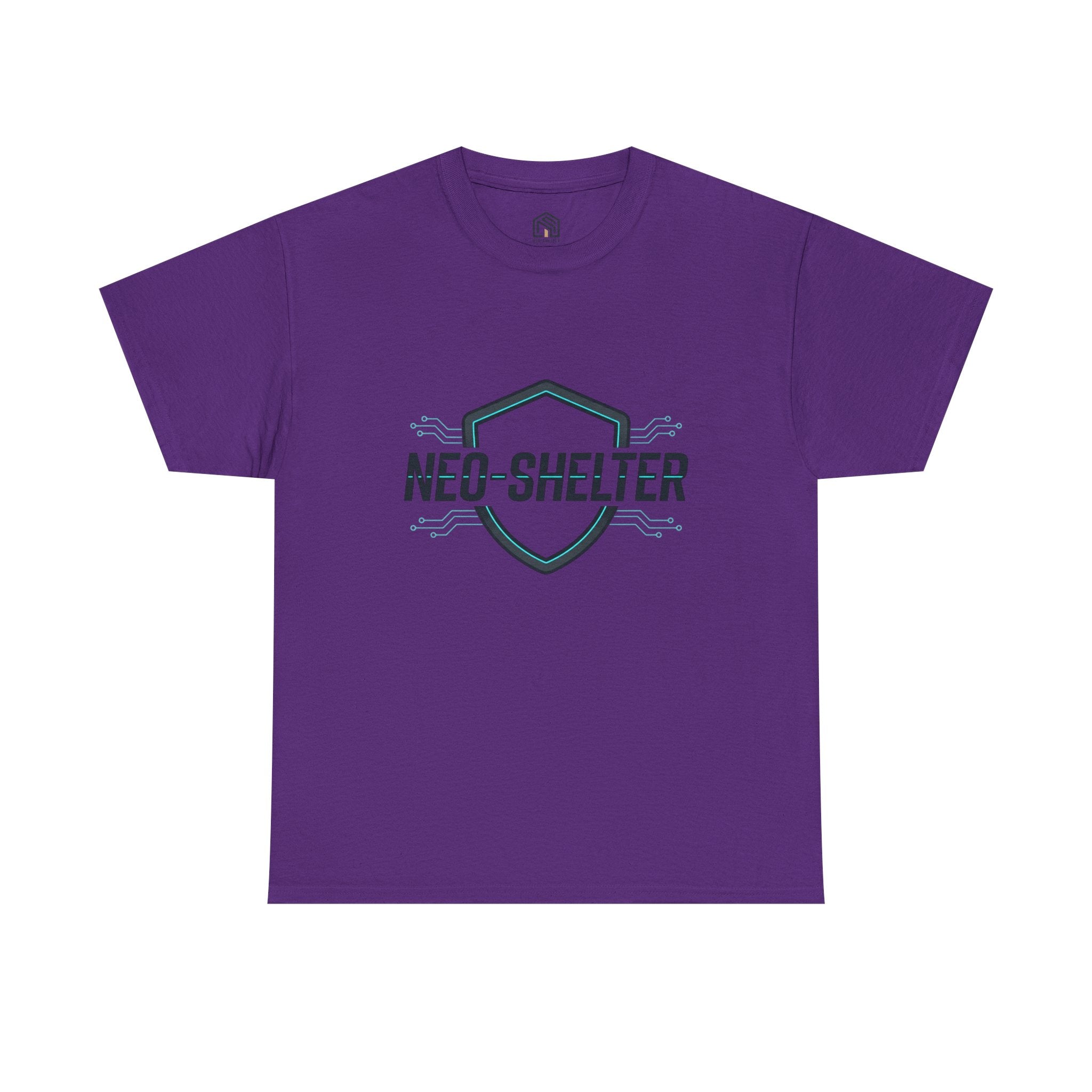 Neo-Shelter Shield Tee — Minimal Protective Logo T-Shirt