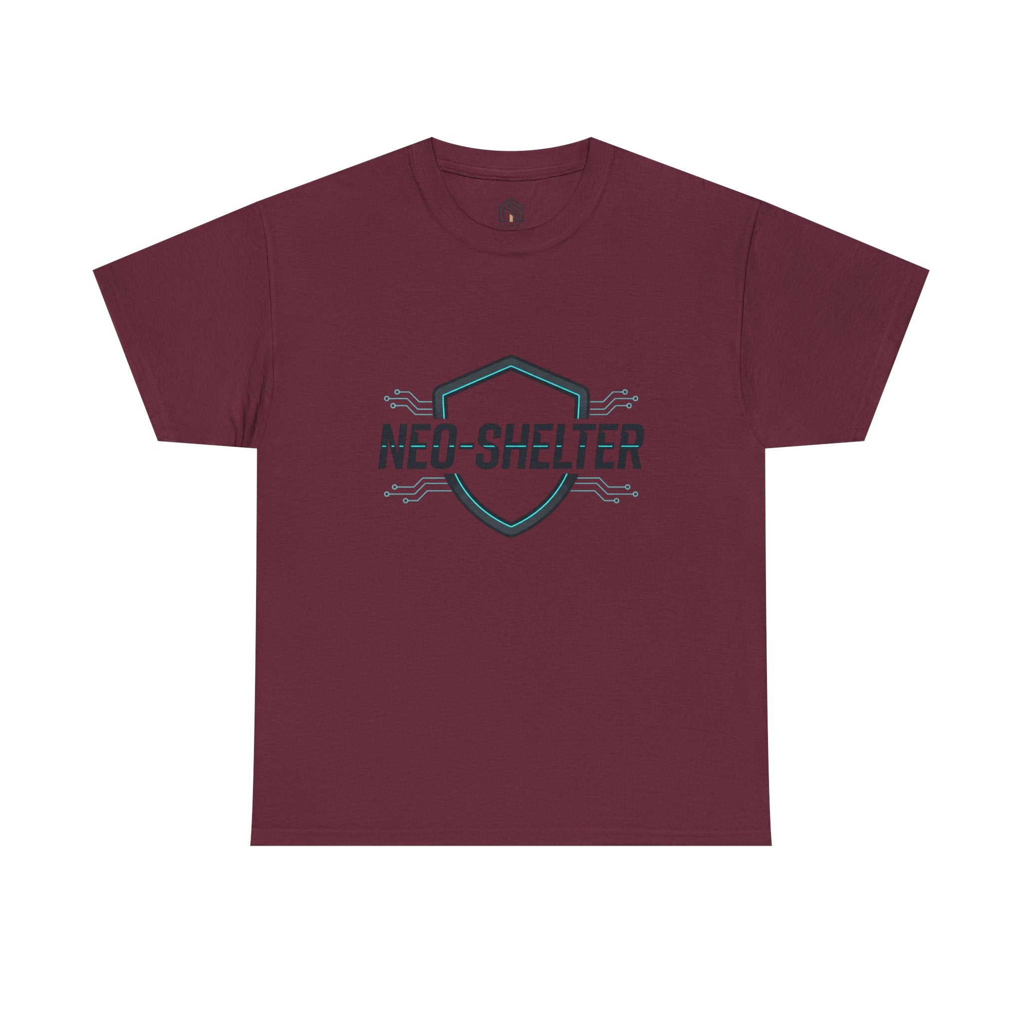 Neo-Shelter Shield Tee — Minimal Protective Logo T-Shirt