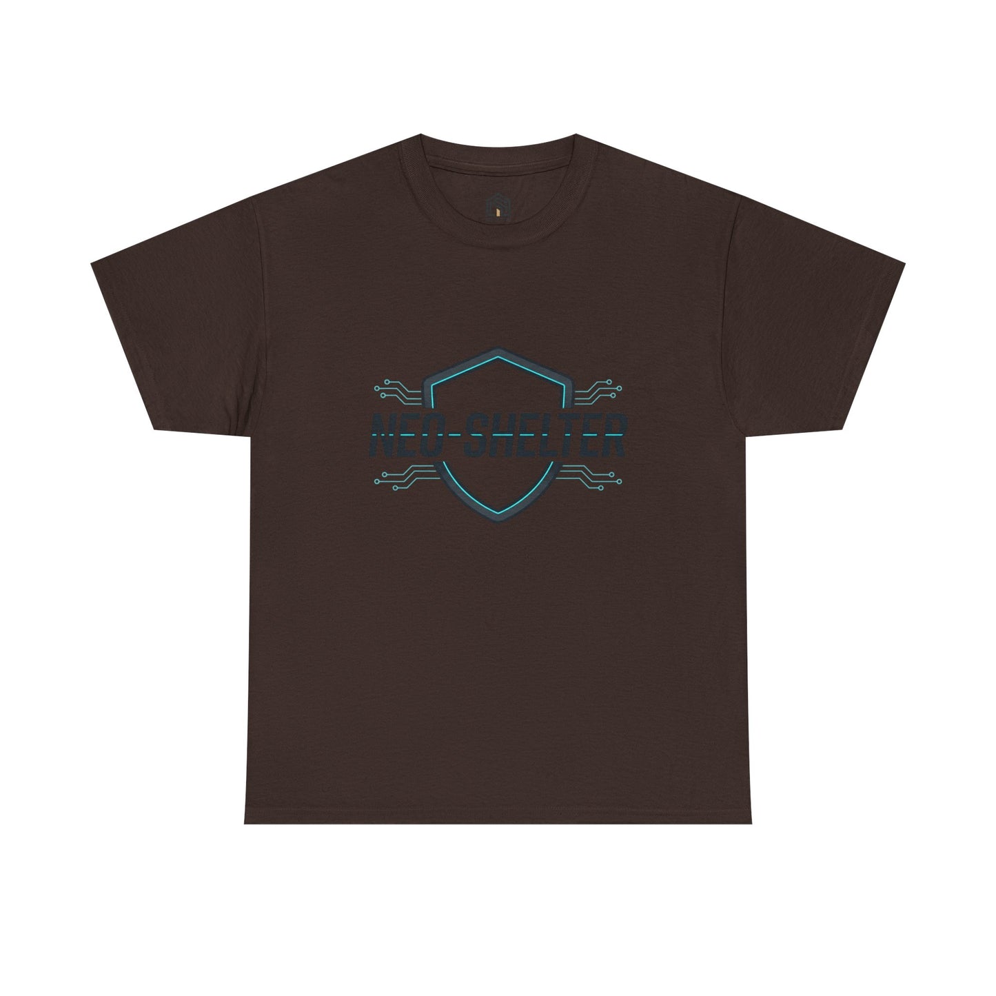 Neo-Shelter Shield Tee — Minimal Protective Logo T-Shirt