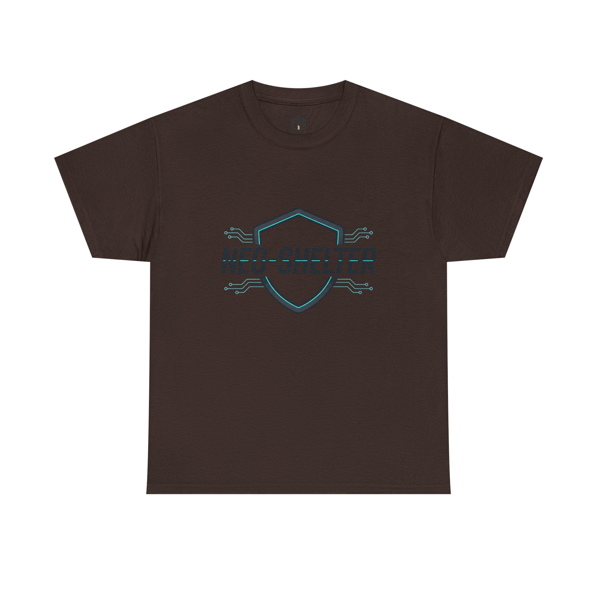 Neo-Shelter Shield Tee — Minimal Protective Logo T-Shirt