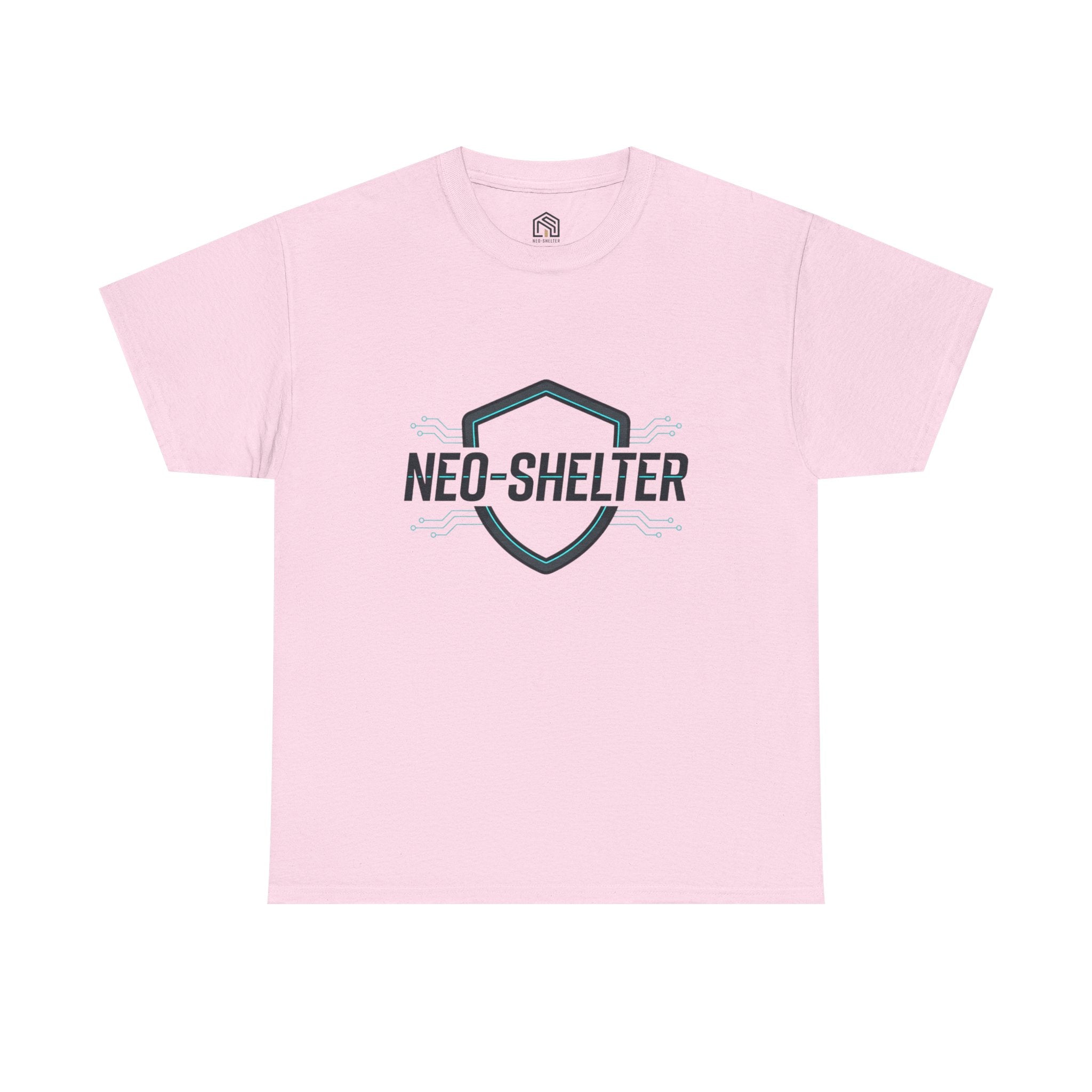 Neo-Shelter Shield Tee — Minimal Protective Logo T-Shirt