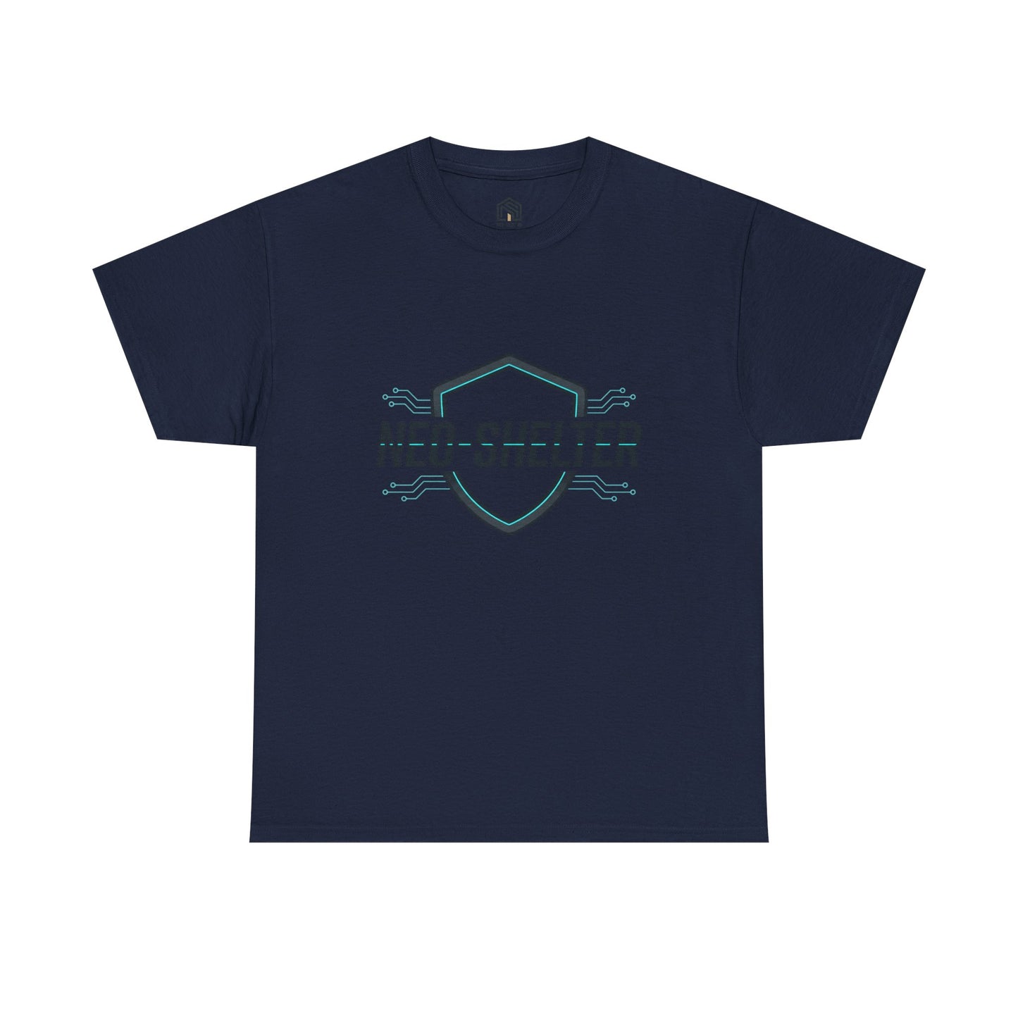 Neo-Shelter Shield Tee — Minimal Protective Logo T-Shirt