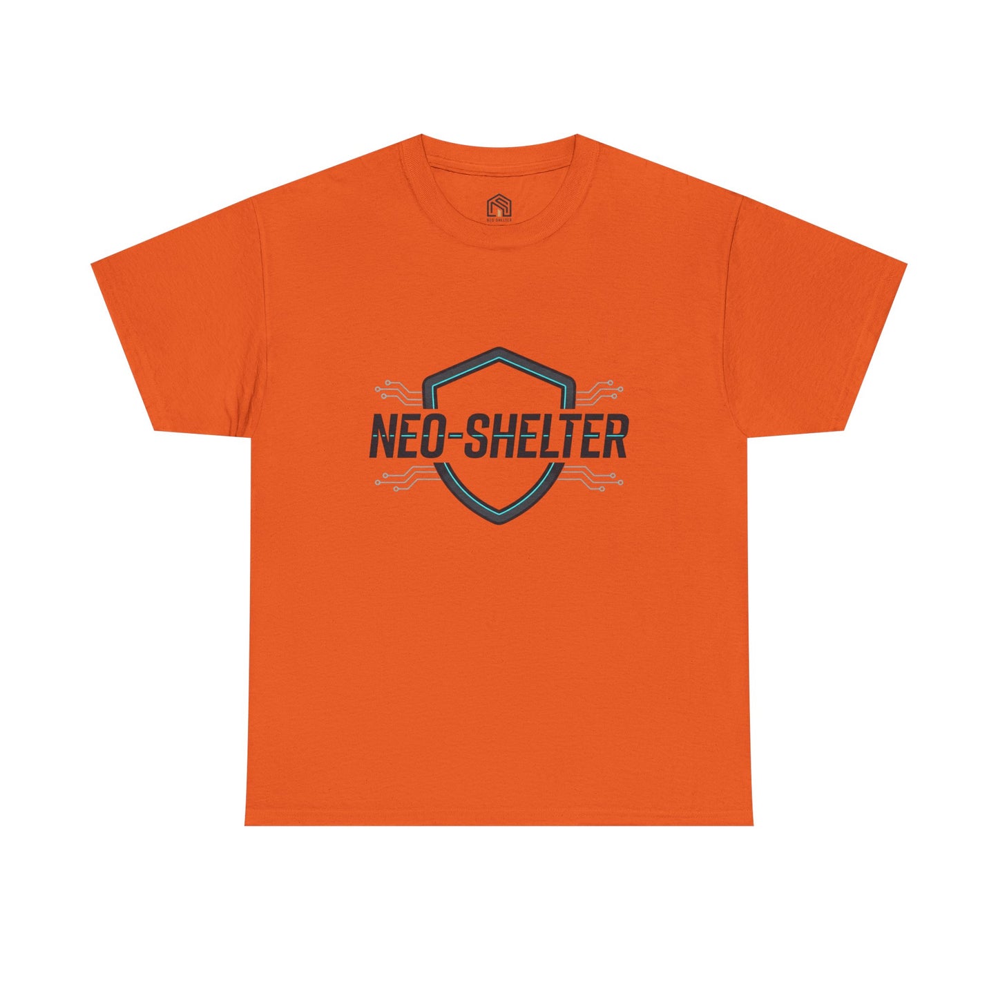 Neo-Shelter Shield Tee — Minimal Protective Logo T-Shirt