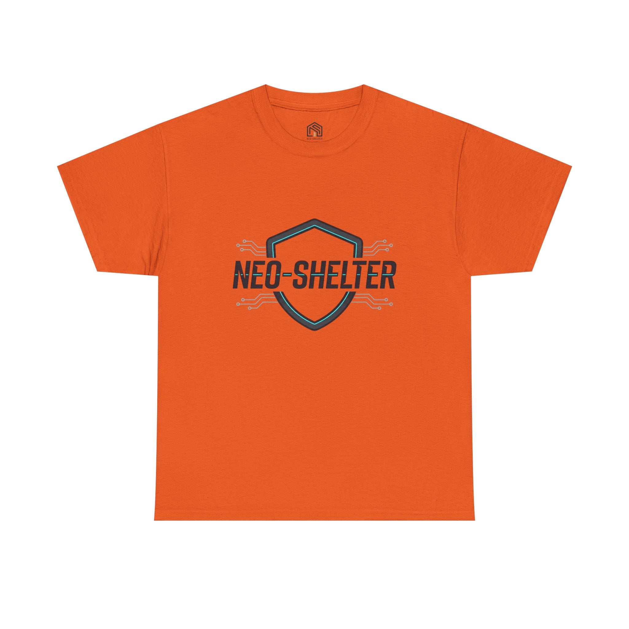 Neo-Shelter Shield Tee — Minimal Protective Logo T-Shirt