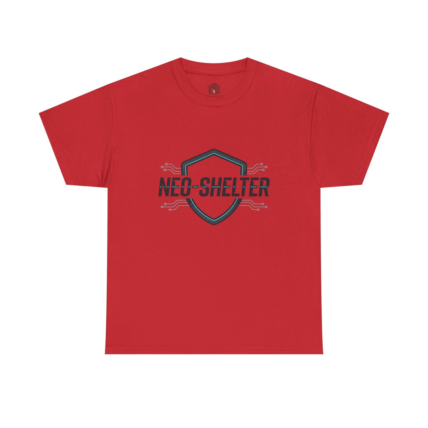 Neo-Shelter Shield Tee — Minimal Protective Logo T-Shirt