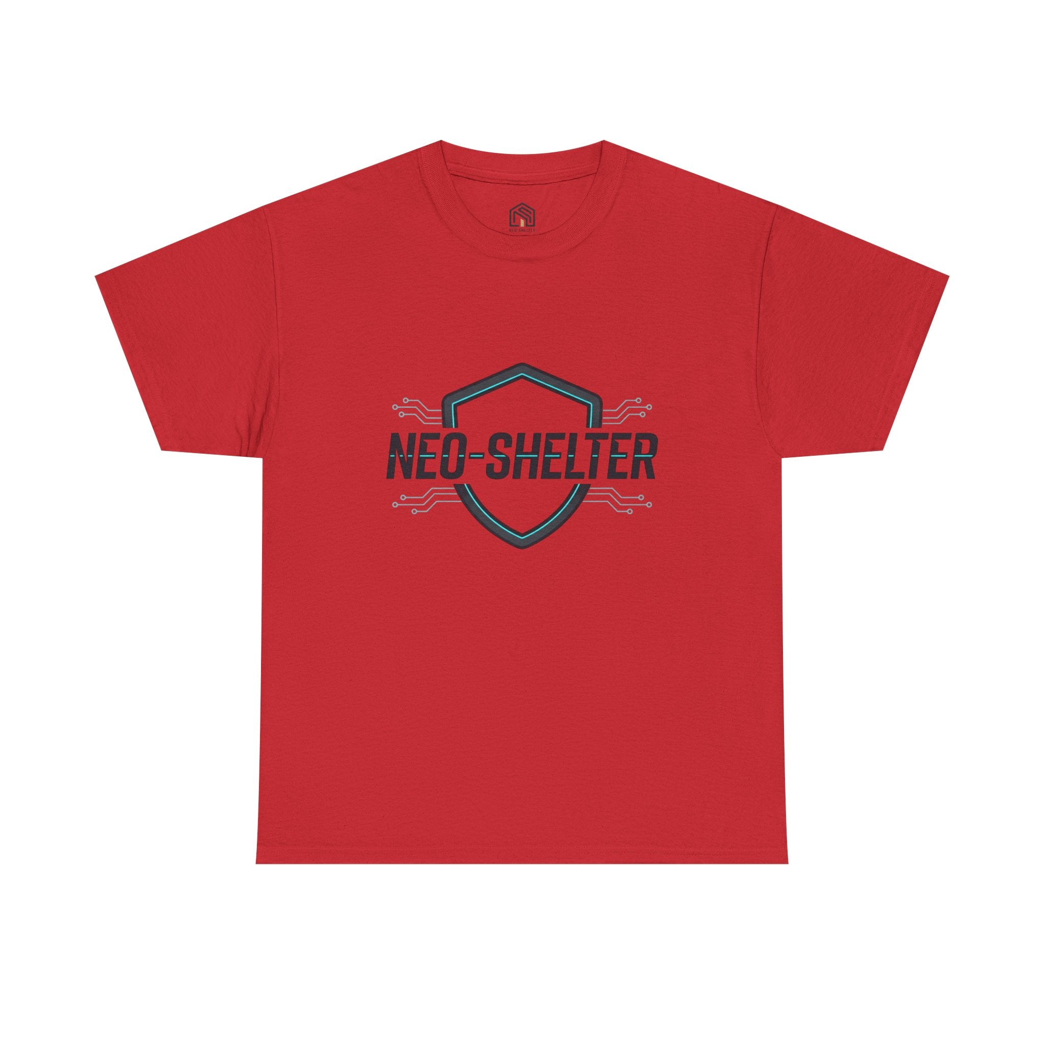 Neo-Shelter Shield Tee — Minimal Protective Logo T-Shirt
