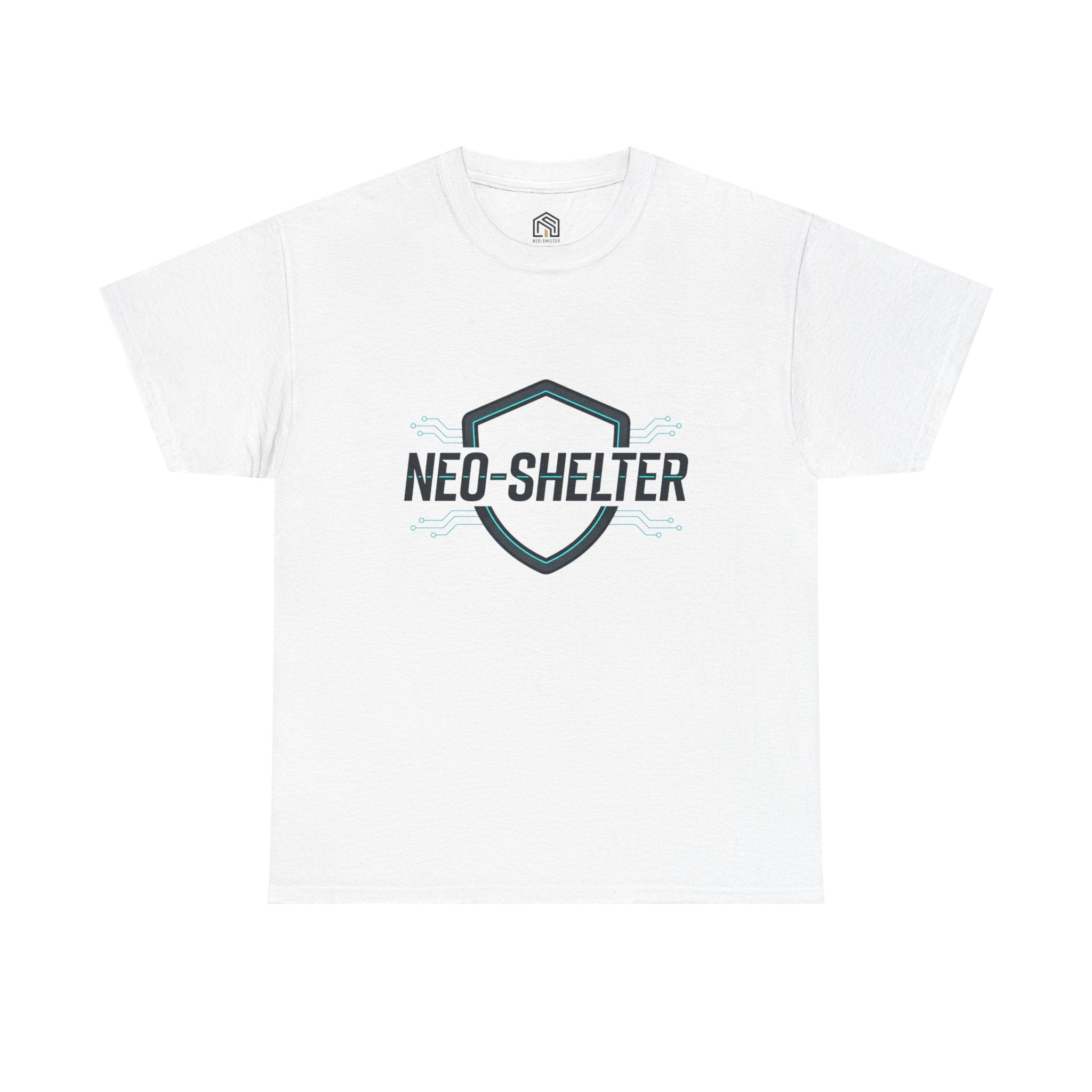 Neo-Shelter Shield Tee — Minimal Protective Logo T-Shirt