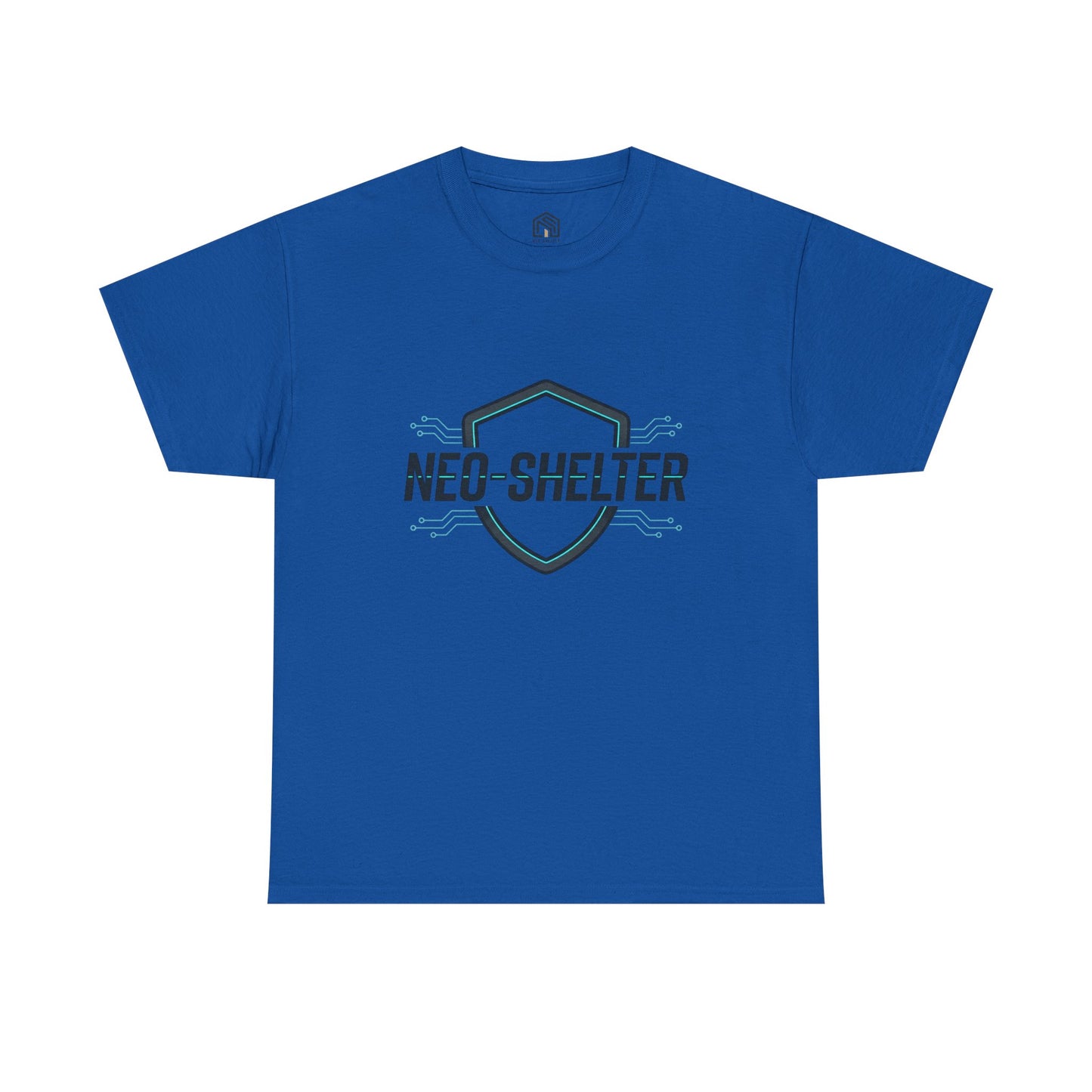 Neo-Shelter Shield Tee — Minimal Protective Logo T-Shirt