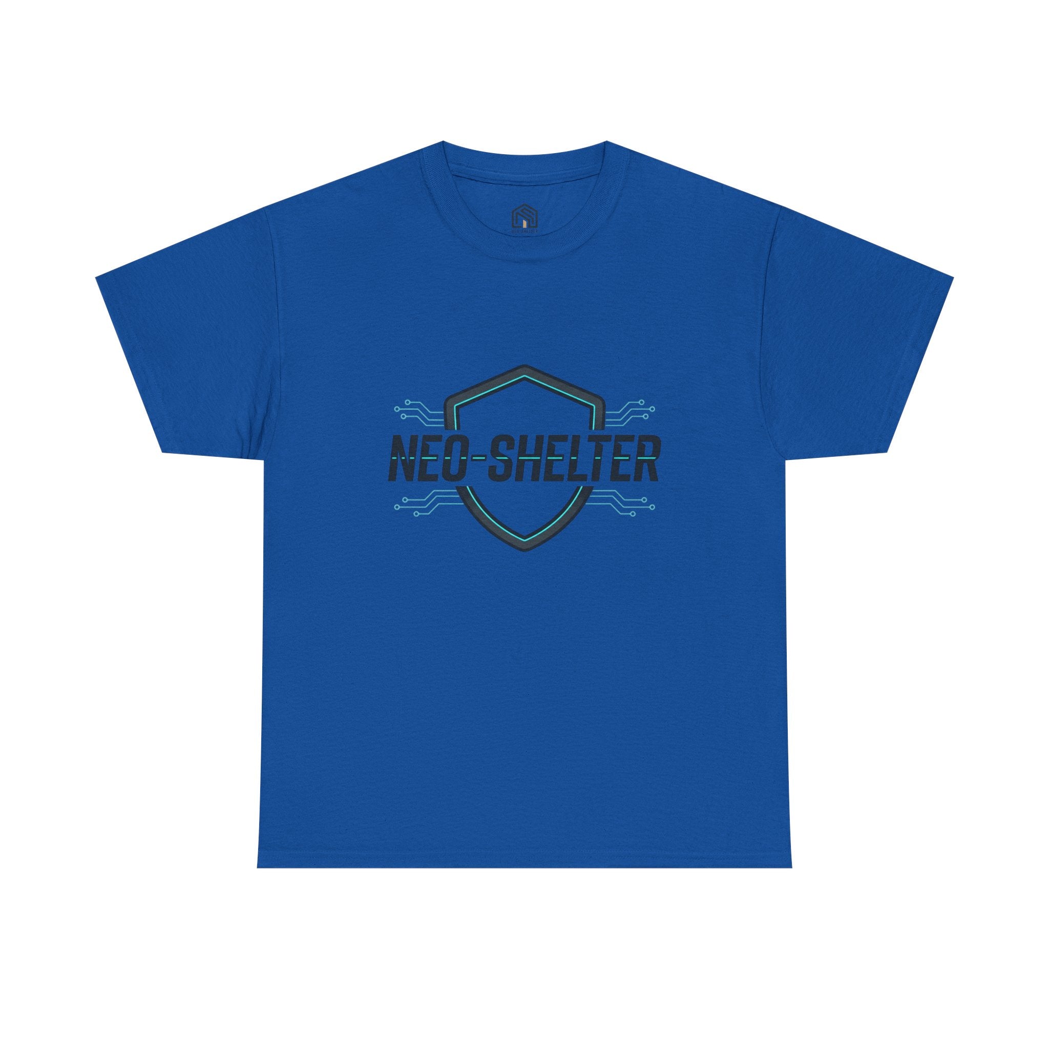 Neo-Shelter Shield Tee — Minimal Protective Logo T-Shirt