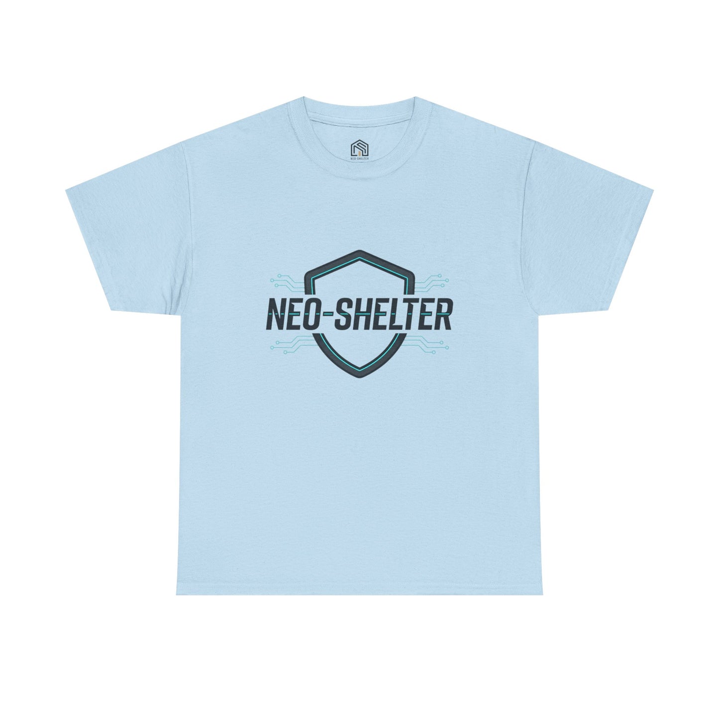Neo-Shelter Shield Tee — Minimal Protective Logo T-Shirt