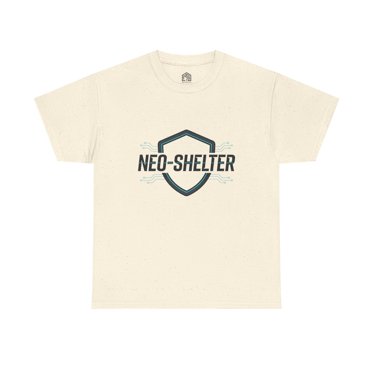 Neo-Shelter Shield Tee — Minimal Protective Logo T-Shirt